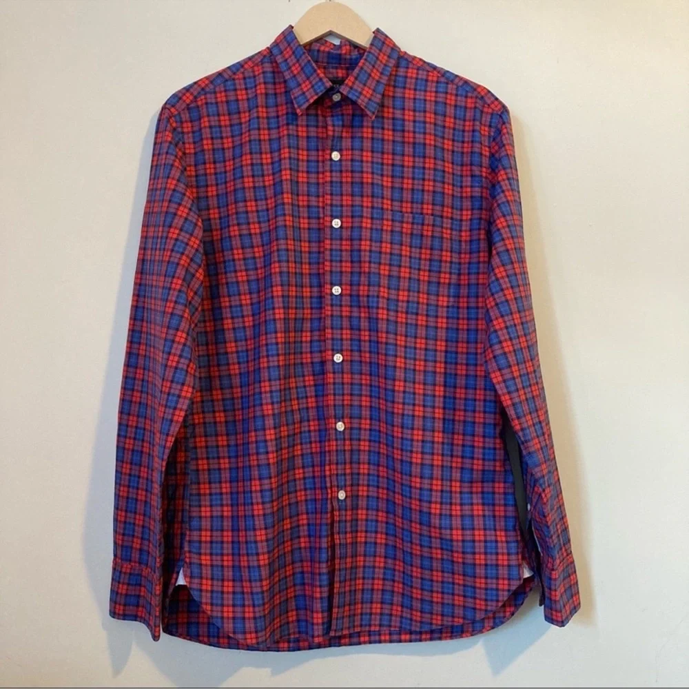 J. Crew Red and Blue Plaid Button-Down Shirt